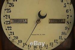 Antique Seth Thomas #5 Walnut Wood Parlor Mantle Clock Double Dial Calendar Work