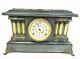 Antique Seth Thomas 6 Full Column Green Black Adamantine Mantle Clock