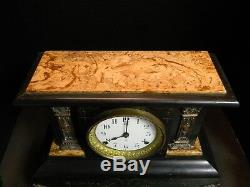 Antique Seth Thomas 8 Day Adamantine Chime Clock Copper Accents No. 102 VG-Excel