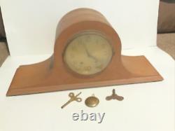 Antique Seth Thomas 8 Day Tambour Wooden Mantel Clock For Repair