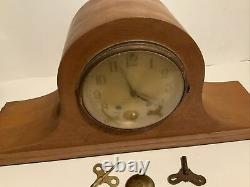 Antique Seth Thomas 8 Day Tambour Wooden Mantel Clock For Repair