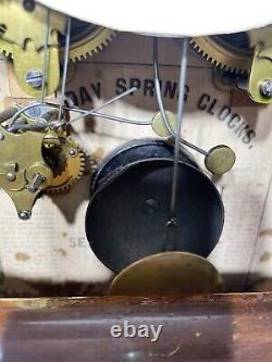 Antique Seth Thomas 8-Day Time/Strike Round Top Mantle Clock. Works