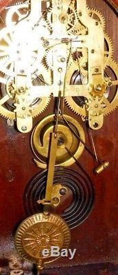 Antique Seth Thomas 8-day Kitchen Shelf Chime Clock Working With Key