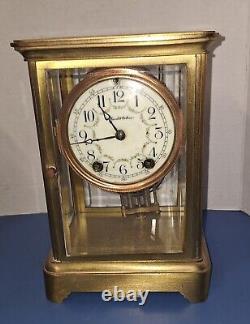 Antique Seth Thomas A. Stowell Boston Crystal Regulator Chime Clock 1895 Working