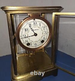 Antique Seth Thomas A. Stowell Boston Crystal Regulator Chime Clock 1895 Working