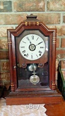 Antique Seth Thomas ATLANTA City Series Clock Works Well Strike Hr with Alarm