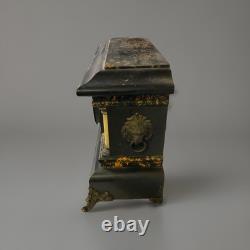 Antique Seth Thomas Adamantine 5 Pillar Mantle Clock Lions Head Handles As Is
