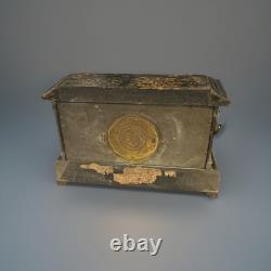 Antique Seth Thomas Adamantine 5 Pillar Mantle Clock Lions Head Handles As Is