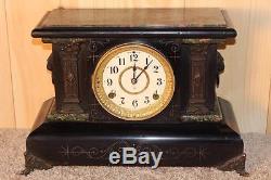 Antique Seth Thomas Adamantine 8 Day Mantle Clock 1899 Serviced & Running