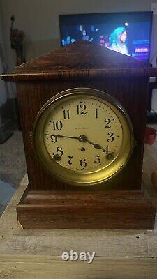 Antique Seth Thomas Adamantine Chiming Mantle Clock & Key 1900s Working