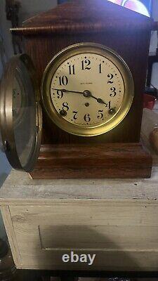 Antique Seth Thomas Adamantine Chiming Mantle Clock & Key 1900s Working