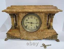 Antique Seth Thomas Adamantine Clock 8-Day, Time/Gong and Bell Strike, Key-wind