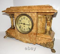 Antique Seth Thomas Adamantine Clock 8-Day, Time/Gong and Bell Strike, Key-wind