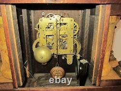 Antique Seth Thomas Adamantine Clock 8-Day, Time/Gong and Bell Strike, Key-wind