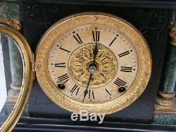 Antique-Seth Thomas-Adamantine Corinthian Mantle Clock-Pendulum/Chimes-GWO