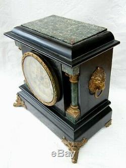 Antique-Seth Thomas-Adamantine Corinthian Mantle Clock-Pendulum/Chimes-GWO