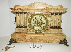 Antique Seth Thomas Adamantine Egyptian Clock 8-Day, Time and Strike