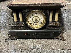 Antique Seth Thomas Adamantine Egyptian Mantel Clock 8-Day, Time/Strike