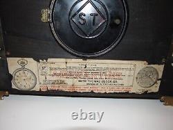 Antique Seth Thomas Adamantine Egyptian Mantel Clock 8-Day, Time/Strike