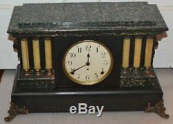 Antique Seth Thomas Adamantine Faux Marble Mantle Clock