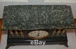 Antique Seth Thomas Adamantine Faux Marble Mantle Clock