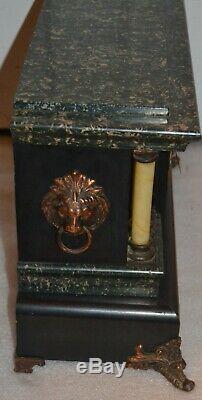 Antique Seth Thomas Adamantine Faux Marble Mantle Clock