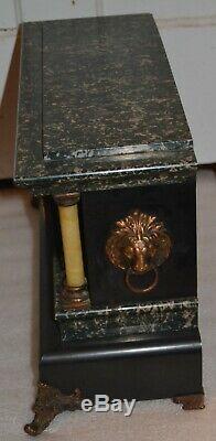Antique Seth Thomas Adamantine Faux Marble Mantle Clock