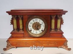 Antique Seth Thomas Adamantine Lion Mantle Clock (Works)