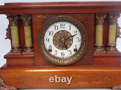 Antique Seth Thomas Adamantine Lion Mantle Clock (Works)