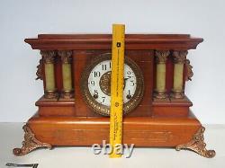 Antique Seth Thomas Adamantine Lion Mantle Clock (Works)