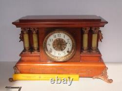 Antique Seth Thomas Adamantine Lion Mantle Clock (Works)