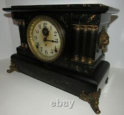 Antique Seth Thomas Adamantine Long Alarm Clock 8-Day, Time/Strike Very Rare