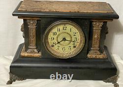 Antique Seth Thomas Adamantine Mantle Clock 1899 Ornate Brass Feet