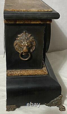 Antique Seth Thomas Adamantine Mantle Clock 1899 Ornate Brass Feet