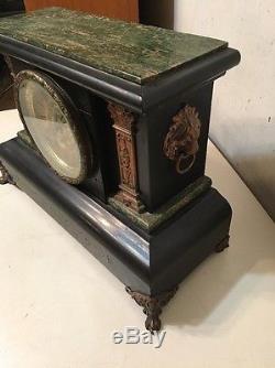 Antique Seth Thomas Adamantine Mantle Clock Egyptian Revival