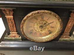 Antique Seth Thomas Adamantine Mantle Clock Egyptian Revival