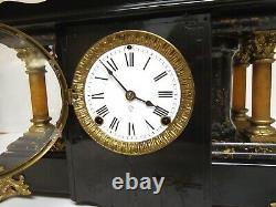 Antique Seth Thomas Adamantine Mantle Clock, Excellent Condition, Working with Key