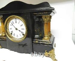 Antique Seth Thomas Adamantine Mantle Clock, Excellent Condition, Working with Key