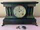 Antique Seth Thomas Adamantine Mantle Clock Green Faux Marble 9/7/1880 Runs