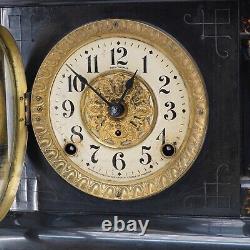Antique Seth Thomas Adamantine Mantle Clock Late 19th Century Lion Head