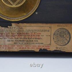 Antique Seth Thomas Adamantine Mantle Clock Late 19th Century Lion Head