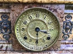 Antique Seth Thomas Adamantine Mantle Clock/Lion Heads Original Works with Key