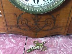 Antique Seth Thomas Adamantine Mantle Clock Maple Light Color Wood Not Working