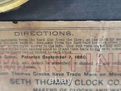 Antique Seth Thomas Adamantine Mantle Clock No Key 1880s