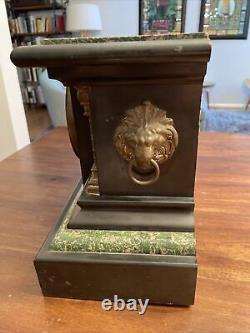 Antique Seth Thomas Adamantine Mantle Clock, Pillars, RARE, #102 with Key