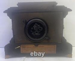 Antique Seth Thomas Adamantine Mantle Clock Rare Brown Marble Finish Excellent