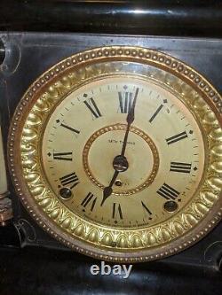 Antique Seth Thomas Adamantine Mantle Clock With Key 1880s