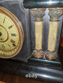 Antique Seth Thomas Adamantine Mantle Clock With Key 1880s