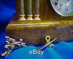 Antique Seth Thomas Adamantine Mantle Clock With Statue 8 Day Runs Great