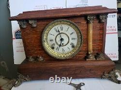 Antique Seth Thomas Adamantine Mantle Clock works (needs adjusting)